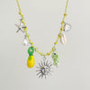 Necklace Stainless Steel Little Fresh Flower Heart Shape Electroplating