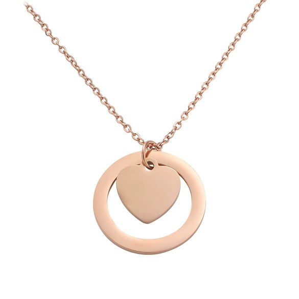 Necklace Stainless Steel Love Heart Pendant Simple Fashion