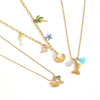 Necklace Stainless Steel Marine Elements Highend Geometric Dripping Oil Women's Cross Chain