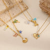 Necklace Stainless Steel Marine Elements Highend Geometric Dripping Oil Women's Cross Chain