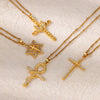 Necklace Stainless Steel Microinlaid Zircon Snake Cross Pendant Electroplating Fashion