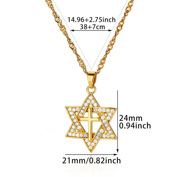 Necklace Stainless Steel Microinlaid Zircon Snake Cross Pendant Electroplating Fashion
