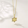 Necklace Stainless Steel Mixed Gem Inlay Geometric Electroplating Pendant Chain Women's Fashion Religious Accessories