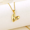 Necklace Stainless Steel Mixed Gem Inlay Heartshaped Electroplating Style For Women