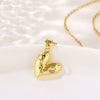 Necklace Stainless Steel Mixed Gem Inlay Heartshaped Electroplating Style For Women