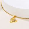 Necklace Stainless Steel Mixed Gem Inlay Heartshaped Electroplating Style For Women
