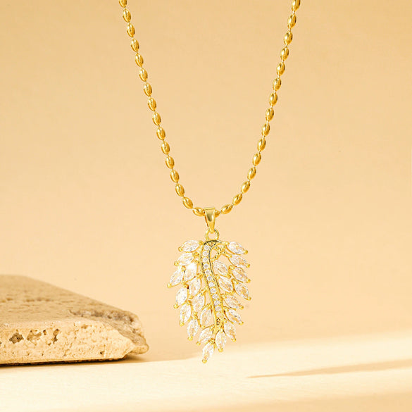 Necklace Stainless Steel Mixed Gemstone Inlay Geometric Minimalist Electroplating Female