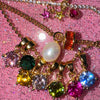 Necklace Stainless Steel Mixed Gemstone Inlay Heart Shape Pendant For Women