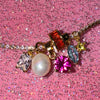 Necklace Stainless Steel Mixed Gemstone Inlay Heart Shape Pendant For Women
