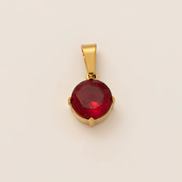 Necklace Stainless Steel Mixed Gemstone Inlay Heart Shape Pendant For Women