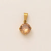 Necklace Stainless Steel Mixed Gemstone Inlay Heart Shape Pendant For Women