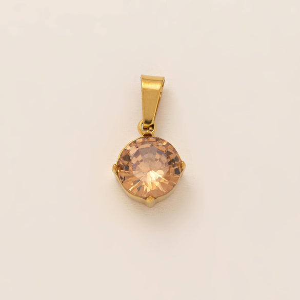 Necklace Stainless Steel Mixed Gemstone Inlay Heart Shape Pendant For Women