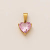 Necklace Stainless Steel Mixed Gemstone Inlay Heart Shape Pendant For Women