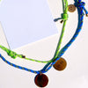 Necklace Stainless Steel Mushroom Pendant Handwoven Rope 18K Gold Plated Star Pattern Minimalist Style