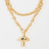 Necklace Stainless Steel Mushroom Pendant Handwoven Rope 18K Gold Plated Star Pattern Minimalist Style