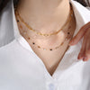 Necklace 316L Stainless Steel Natural Stone Plated 18K Gold Fashion Style For Women