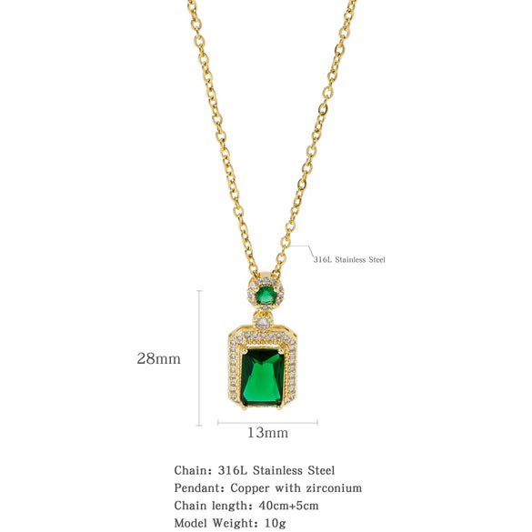 Necklace Stainless Steel O Shaped Chain Copper Inlaid Zirconium Devil's Eye Constellation Electroplating Design