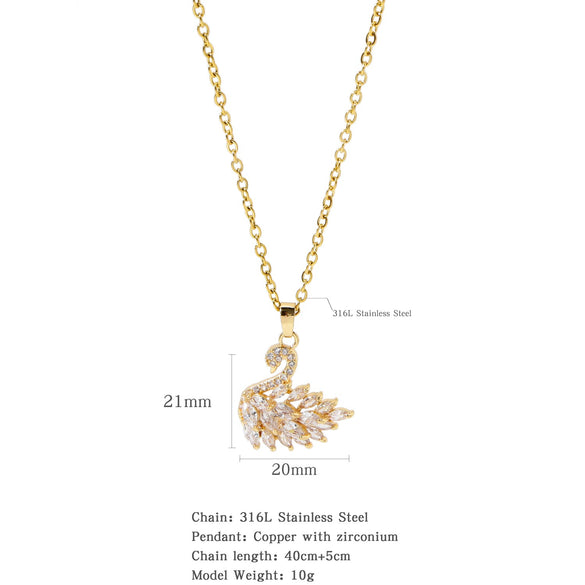Necklace Stainless Steel O Shaped Chain Copper Inlaid Zirconium Devil's Eye Constellation Electroplating Design
