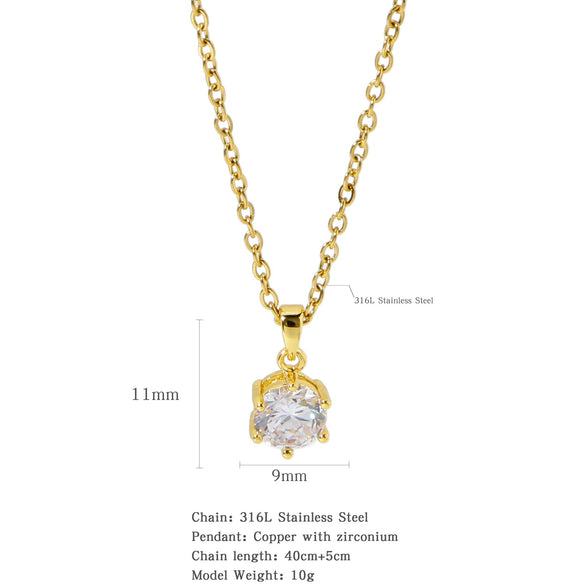 Necklace Stainless Steel O Shaped Chain Copper Inlaid Zirconium Devil's Eye Constellation Electroplating Design