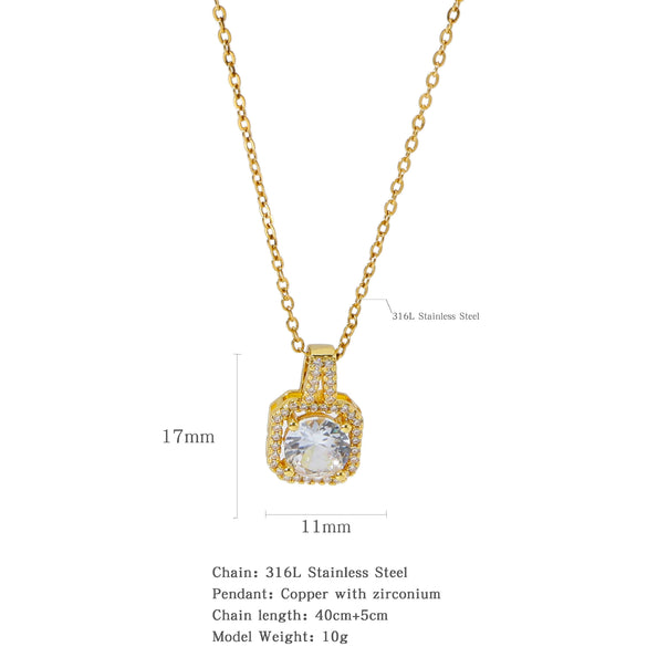 Necklace Stainless Steel O Shaped Chain Copper Inlaid Zirconium Devil's Eye Constellation Electroplating Design