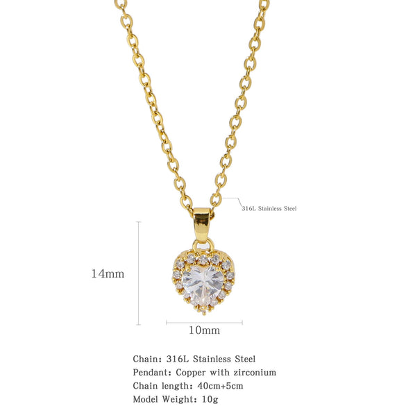 Necklace Stainless Steel O Shaped Chain Copper Inlaid Zirconium Devil's Eye Constellation Electroplating Design