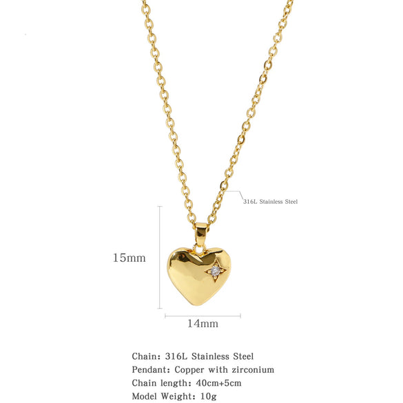 Necklace Stainless Steel O Shaped Chain Copper Inlaid Zirconium Devil's Eye Constellation Electroplating Design