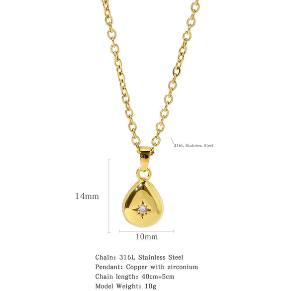 Necklace Stainless Steel O Shaped Chain Copper Inlaid Zirconium Devil's Eye Constellation Electroplating Design