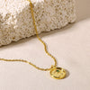 Necklace Stainless Steel O Shaped Chain Twelve Constellations Copper Zircon