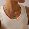 Necklace Stainless Steel Organic Glass Geometric Style Electroplating Colorful Zircon Tassel Chain