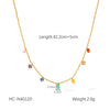 Necklace Stainless Steel Organic Glass Geometric Style Electroplating Colorful Zircon Tassel Chain