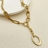 Necklace Stainless Steel Oval Pendant Geometric Handstitched Electroplating Jewelry