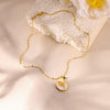 Necklace Stainless Steel Oval Shell Pendant Electroplating With Letters Numbers Text Pattern