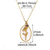 Necklace Stainless Steel Oval Shell Pendant Electroplating With Letters Numbers Text Pattern