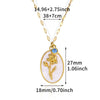 Necklace Stainless Steel Oval Shell Pendant Electroplating With Letters Numbers Text Pattern