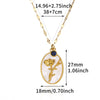 Necklace Stainless Steel Oval Shell Pendant Electroplating With Letters Numbers Text Pattern