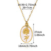 Necklace Stainless Steel Oval Shell Pendant Electroplating With Letters Numbers Text Pattern