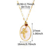 Necklace Stainless Steel Oval Shell Pendant Electroplating With Letters Numbers Text Pattern