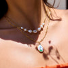 Necklace Stainless Steel Pearl Doublelayer Geometric Minimalist Titanium Steel Pendant Electroplated Jewelry
