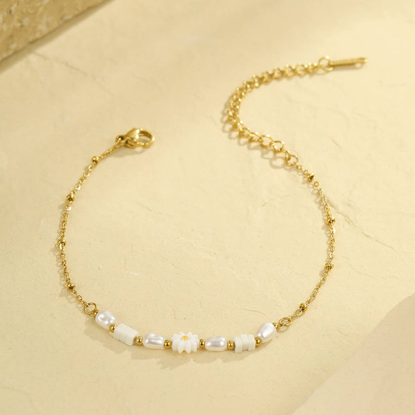 Necklace Stainless Steel Pearl Geometric Electroplating Fashion Women's