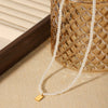 Necklace Stainless Steel Pearl Geometric Titanium Steel Electroplating Women's