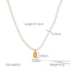 Necklace Stainless Steel Pearl Geometric Titanium Steel Electroplating Women's