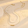 Necklace Stainless Steel Pearl Love Pendant 18K Gold Plated Titanium Steel Jewelry