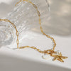 Necklace Stainless Steel Pearl Marine Shell Starfish Geometric Electroplating Women's Jewelry