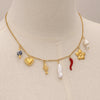 Necklace Stainless Steel Pearl Multipendant Geometric Electroplating Jewelry For Women