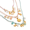 Necklace Stainless Steel Pearl Shell Pink Oil Dripping Geometric Flower Cherry Electroplated For Women