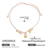 Necklace Stainless Steel Pearl Shell Pink Oil Dripping Geometric Flower Cherry Electroplated For Women
