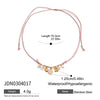 Necklace Stainless Steel Pearl Shell Pink Oil Dripping Geometric Flower Cherry Electroplated For Women