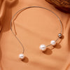 Necklace Stainless Steel Pearl Tassel Geometric Women's Fashion Trendy Simple Niche Design Collar Elegant