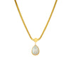 Necklace Stainless Steel Pearl Water Drops Peach Heart Geometric Style For Women