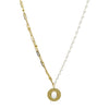 Necklace Stainless Steel Pearl White Natural Stone Straw Hat Pendant Light Luxury For Women Electroplating